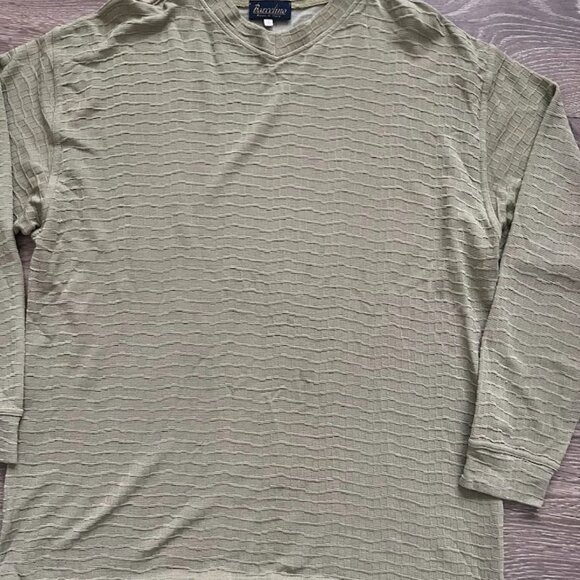 Vintage Barcelino Italy Textured Long Sleeve V-Neck Shirt Size Large - Picture 9 of 11